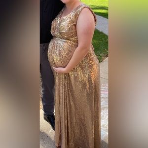 Gold sequin formal dress worn once